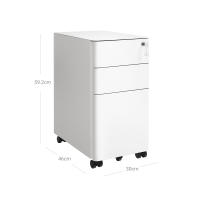 Archivador móvil con cerradura, cajonera de oficina con ruedas, para documentos A4 y carpetas de archivo, blanco o negro - details 4