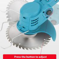 Cortacésped eléctrico de mano, recortador de hierba inalámbrico de 21V y 1300mAh, longitud ajustable, herramientas de jardín para batería Makita de 21V.Con dos baterías,Barra telescópica ajustable - details 0