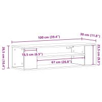 Mueble para TV de pared vidaXL en roble negro, 100x30x26.5 cm, de madera compuesta - details 7