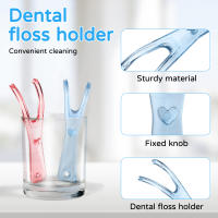 Porta Algodón Azul Y Rojo 2pcs Soporte Para Hilo Dental Plástico Dispensador De Hilo Dental Repuesto Para Herramientas Dentales - details 3