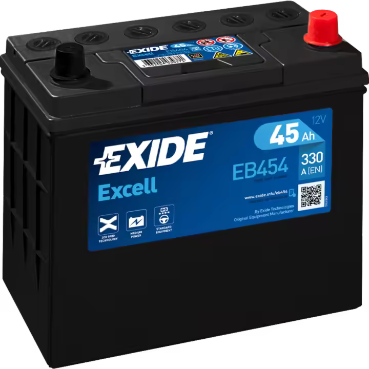 Batería de coche Exide EB454 Excell. 12V - 45Ah/330A (EN) Caja B24 - 1