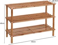 EasySpeed Zapatero de Madera con 3 Alturas,Soporte para Calzado, Almacenamiento Toallas, Ropa, Medidas 63 x 48,5 x 26,5 CM Color Cerezo - details 2