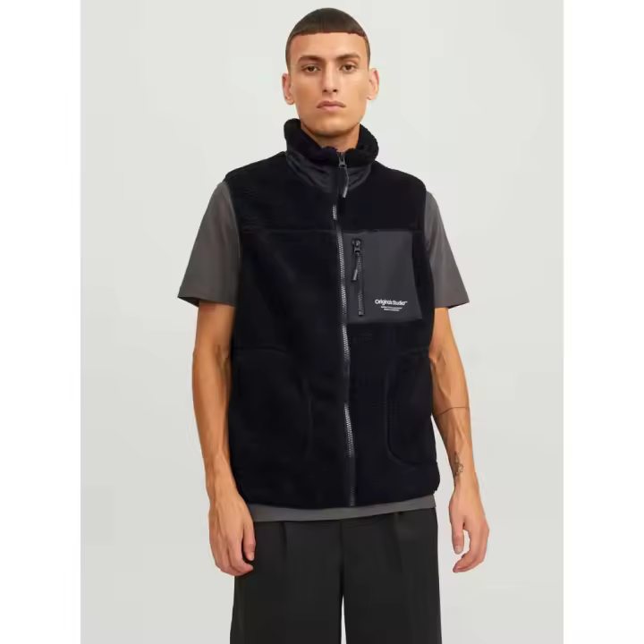 Jack & Jones Chaleco Erbro Teddy Negro - 1