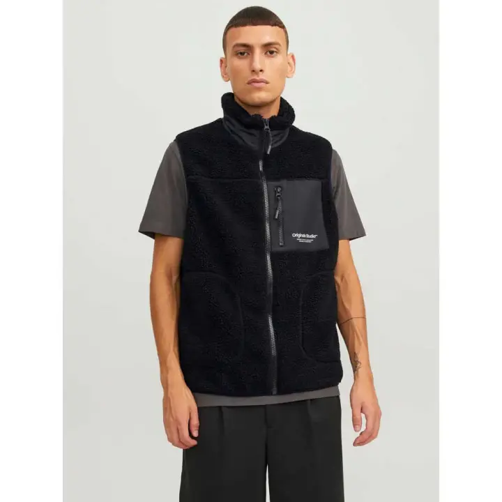 Jack & Jones Chaleco Erbro Teddy Negro - 1