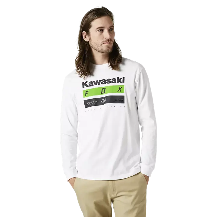 Camiseta Fox Manga Larga Kawi Stripes Premium White - 1