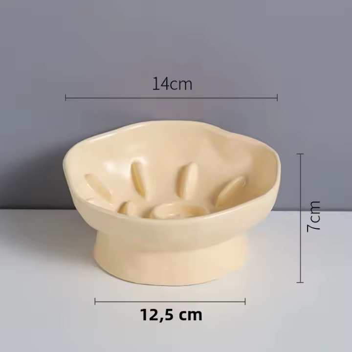 Tazón De Comida Para Gatos Cerámico Elevado Anti-Obstrucción Alimentos Para Perros Pequeños Alimentos Lento Suministros Para Mascotas - 1