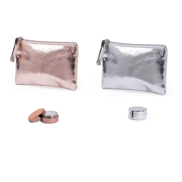 Lote de 20 monederos de polipiel y bálsamo de labios aroma vainilla en oro rosa y plata - regalos para invitadas de boda comuniones bautizos aniversarios cumpleaños -  regalos originales para invitadas - 1