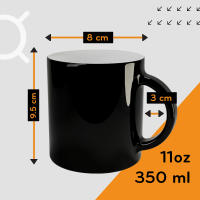 PixColor – 36 tazas mágicas de sublimación de cerámica | Color negro brillo | Cambian de color con el calor | 350ml de capacidad (11oz) | Categoría AAA | Compatible con Cricut - details 0