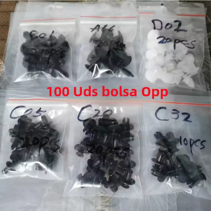 100Pcs Clavija De Plástico Para Coche Clip De Fijación De Parachoques Y Panel Interior Accesorios De Automóvil Mixtos - 1