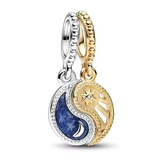 Pandora Moments Charms - Corazón de Plata de ley y Chapado en Gold Rose de Quilates, Viene con Caja de regalo original. - 1
