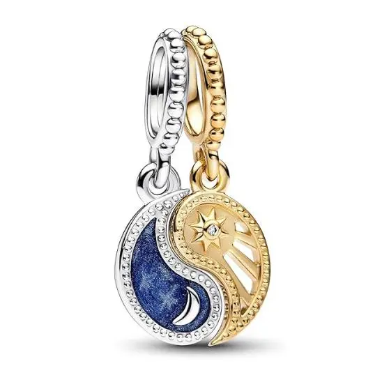 Pandora Moments Charms - Corazón de Plata de ley y Chapado en Gold Rose de Quilates, Viene con Caja de regalo original. - 1