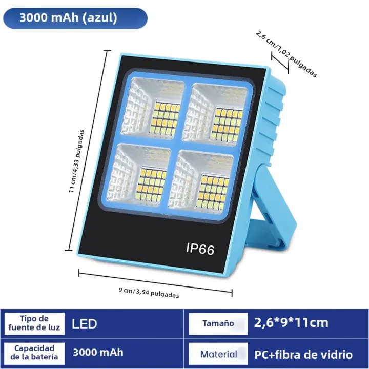 Nueva Lámpara De Emergencia Solar Recargable LED Portátil Proyector De Foco Amplio Para Exteriores Camping Luz De Fosa - 1