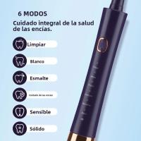 Cepillo De Dientes Eléctrico Para Adultos IPX7 Impermeable Cabeza De Cepillo Recargable Por USB Limpieza De Alta Frecuencia 6 Modos De Limpieza - details 1