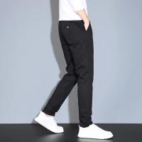 Pantalones De Verano Casuales Para Hombre En Caqui Y Gris Cintura Elástica Comodidad Ultrafinos De Seda Helada Pantalones Negocios Estilo Recto Ropa De Marca - details 17
