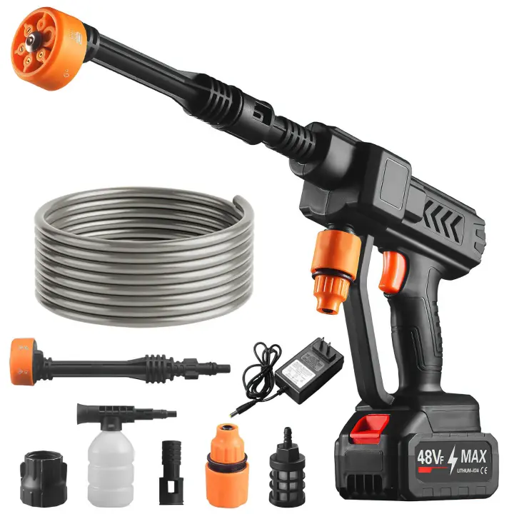 lavadora de coche de alta presión, 6 en 1, pistola de agua para lavado de jardín, pistola pulverizadora para batería Makita de 18V - 1