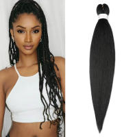 Extension De Cabello Sintético De 26 Pulgadas Color Negro Natural Pre Estirado Kanekalon Para Mujeres Y Niñas Uso Diario Y Fiestas - details 0