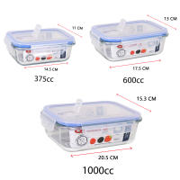 Quttin Set 3 Recipientes Hermeticos de Vidrio Borosilicato - Set 3 Fiambreras - Capacidades de 375cc, 600cc y 1000cc - Con valvula para microondas - Apto para Horno, Microondas y Lavavajillas - details 0