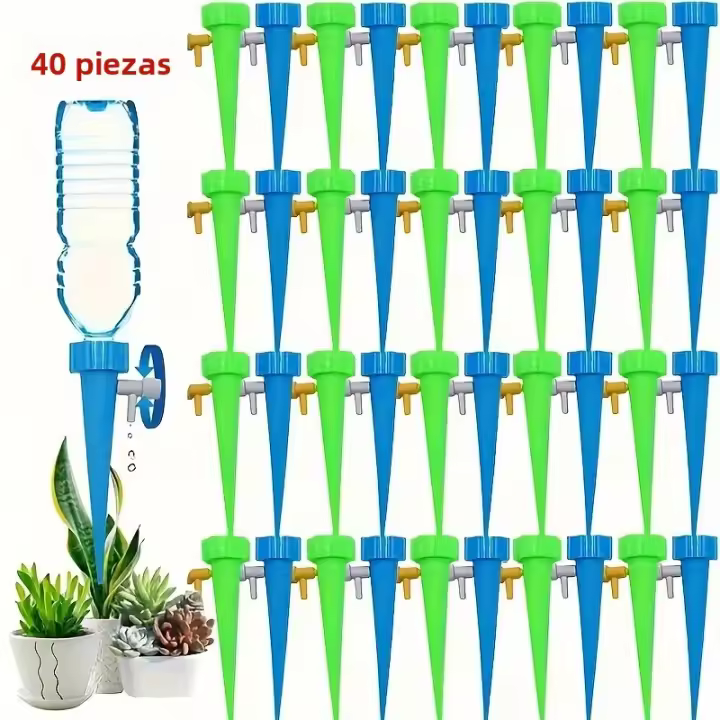 40 Pack De Varillas De Riego Automáticas Ajustables Sistema De Gotas Para Jardín Dispositivo Timado Plástico Para Césped En Casa Colores Variados - 1