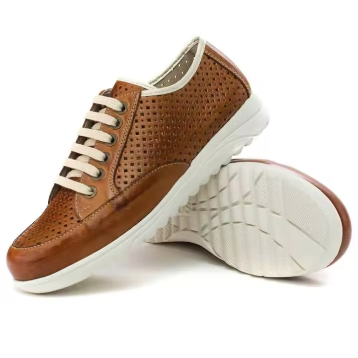 Pitillos Blucher 2712 Buf-Cuero-Marino Zapatos Sport Mujer - Fresco y Versátil - Hecho en España - 1