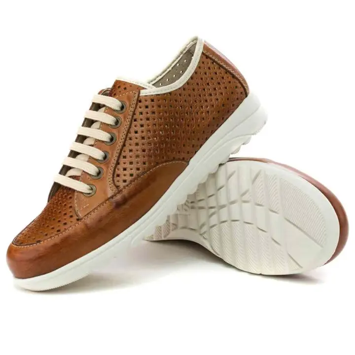 Pitillos Blucher 2712 Buf-Cuero-Marino Zapatos Sport Mujer - Fresco y Versátil - Hecho en España - 1