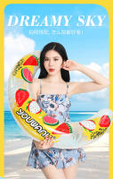 Nuevo inflable transfronterizo de PVC con lentejuelas en el agua, círculo de mentira con gradiente, engrosado en forma de luna, círculo flotante para axilas de adultos - details 0