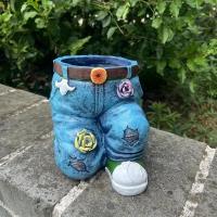 Estatua De Resina En Forma De Pantalones De Vaquilla Para Maceta De Suculentas Adorno Floral Para Jardín Interior Patio Exterior - details 7