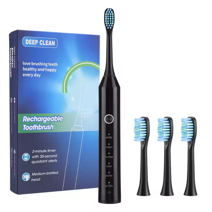 Cepillo De Dientes Eléctrico Sonic Para Adultos Con Timer Inteligente De 2 Minutos 6 Modos De Limpieza Profunda 4 Cabezas De Cepillo Incluidas Cuidado Oral - 1