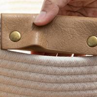 Cesta De Almacenamiento Tejida De Hilo De Algodón Organizador De Escritorio Caja De Almacenamiento Plegable Decoración Del Hogar Para Lencería Y Ropa Interior - details 7