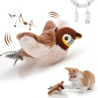 Juguete Interactivo Para Gatos Recargable Con Pájaro Silbante Y Batiente Con Catnip Juguete De Peluche Toque Activado Para Gatos De Interior - details 3