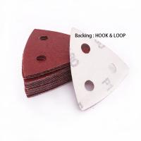 100pcs De Papel De Herramienta Triangular De 80 Mm Con 3 Agujeros Discos De Mezcla Ajustable Para Herramienta Oscilante Y Paja De Arena 60-400 Grit - details 3