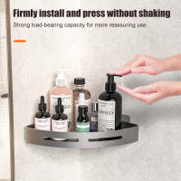 Cesta De Almacenamiento Para Inodoro No Perforada Tripode De Aluminio Montado En La Pared Para Esquina De Lavabo Y Baño - details 1