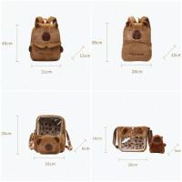 Bolso De Hombro Capybara De Peluche Gran Capacidad Estudiantes Escuela Bolsa De Mano Dolly Cartoon Para Parejas Bolsa De Viaje Suave Cierre De Cremallera - details 1