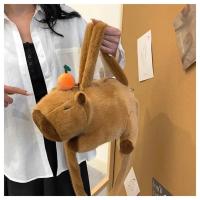 Mochila De Peluche Capybara Kawaii Moda Muñeco De Peluche Bolsa Infantil Mochila De Hombro Mini Bolsa Regalos Para Novia - details 21