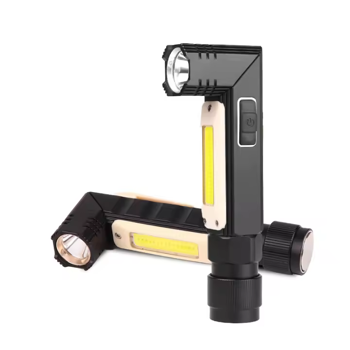 Nueva linterna XPG+COB de luz roja y blanca, plegable a 90°, con carga USB, potente, multifuncional y plegable. - 1