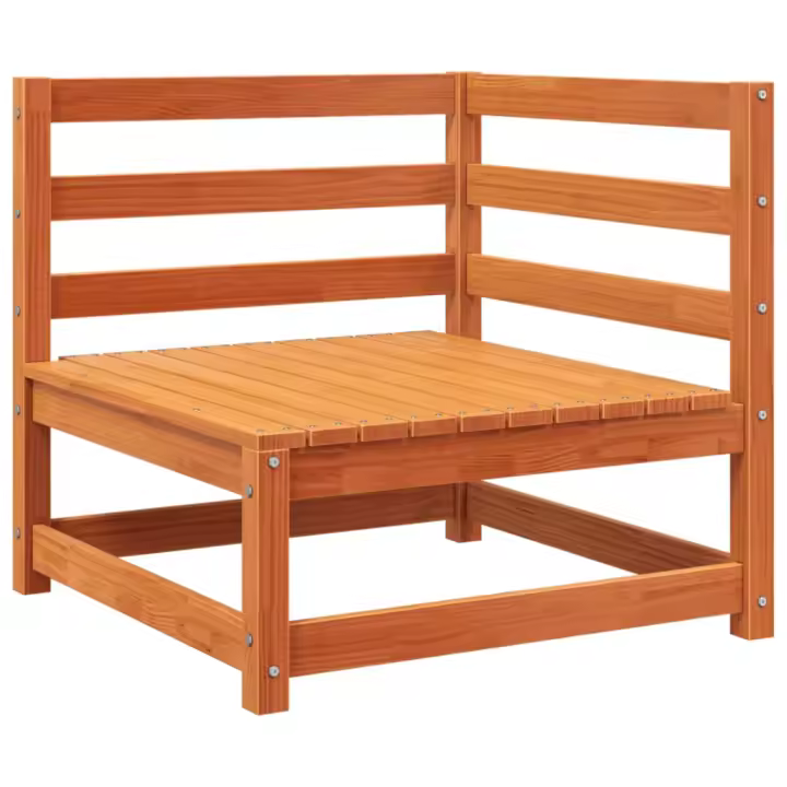 vidaXL Sofá esquinero de jardín madera maciza de pino 70x70x67 cm Pino natural, Marrón pino, Douglas natural Conjunto Terraza Muebles Jardín Exterior Juego de Muebles de jardín Mueble Jardín Exterior Muebles de Salon Exterior - 1