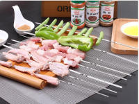 10/20Pcs Brochetas De Barbacoa De Acero Inoxidable Para Exteriores Camping Picnic Herramientas De Cocina Fácil De Limpiar Resistente Al Calor - details 6