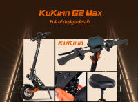 Patinete Electrico KuKirin G2 Max Neumáticos Todo Terreno de 10 Pulgadas Motor de 1000W Velocidad Máxima de 55Km/h Batería de 48V 20Ah Alcance de 80km Carga Máxima de 120KG Asiento Desmontable Altura Ajustable - details 15