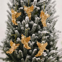 6 PCS Adornos De Ángel Para Decoración De Árbol De Navidad Colgantes En Oro Y Plata Estatuillas De Ángel Para Adornar El Árbol De Navidad - details 6