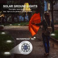 Luces solares para jardín, 8 LED, paquete de 4 luces de piso, luces exteriores blancas cálidas impermeables IP65 - details 0