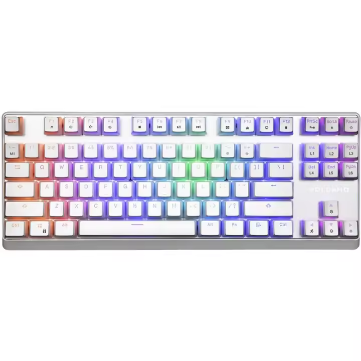 Modecom Volcano Lanparty Pudding Edition Teclado mecánico RGB (Outemu Blue), Blanco - 1
