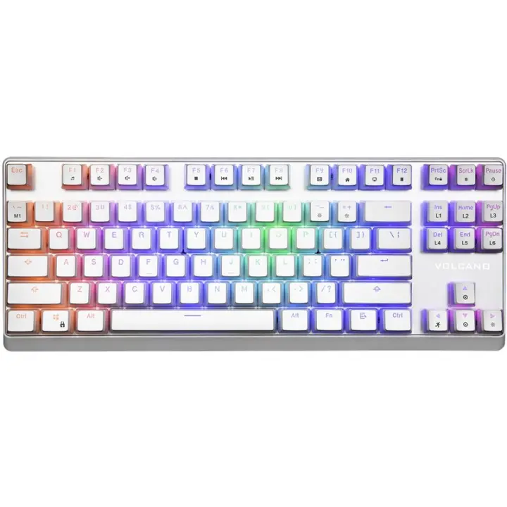 Modecom Volcano Lanparty Pudding Edition Teclado mecánico RGB (Outemu Blue), Blanco - 1
