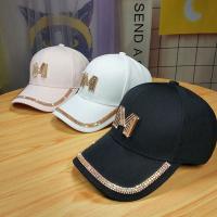Gorro De Béisbol Para Mujer Con Rhinestones Dorados Brillantes Negro Blanco Moda Algodón Ajustable Estilo Hip Hop - details 1