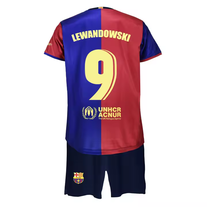 Conjunto Fútbol FC Barcelona Primera Equipación Para Niño Gavi Lewandowski Pedri Sin Dorsal - 1