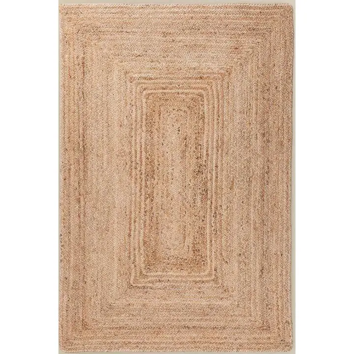 Alfombra de yute trenzado 120 x 180 cm -Diseño bohemio y minimalista, ideal para salón o comedor, natural y resistente de la marca Origen - 1