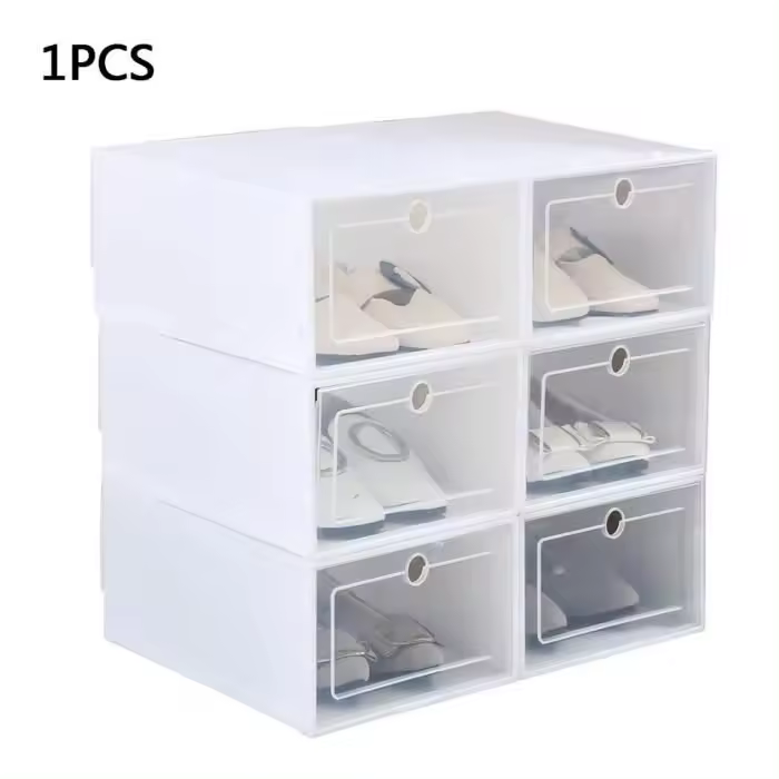 Caja de almacenamiento de PP Caja de Zapatos de plástico Caja de Zapatos plegable para el hogar 23,5x33,5x13 cm - 1