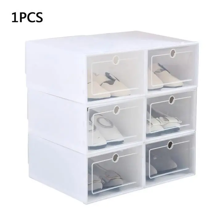 Caja de almacenamiento de PP Caja de Zapatos de plástico Caja de Zapatos plegable para el hogar 23,5x33,5x13 cm - 1