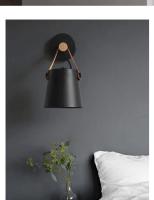 Lámpara De Pared LED Moderna En Madera Y Metal Para Dormitorio Y Sala De Estar E27 110-240V Negra Y Blanca Instalación En Pared - details 12