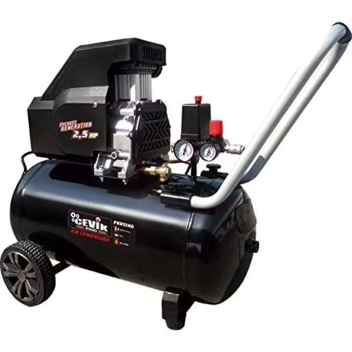 Cevik - Compresor de Aire CA-PRO51NG - 2.5HP 50L - Sin Aceite, Alta Eficiencia, Doble Salida - Compacto y Fácil de Transportar - 1