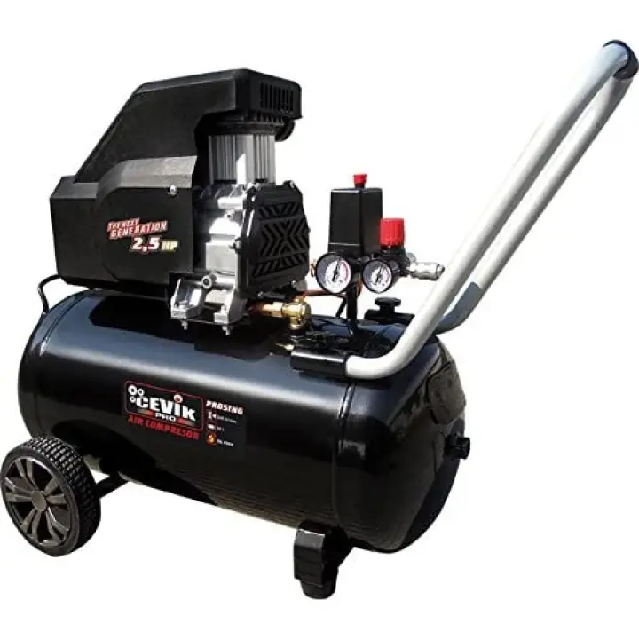 Cevik - Compresor de Aire CA-PRO51NG - 2.5HP 50L - Sin Aceite, Alta Eficiencia, Doble Salida - Compacto y Fácil de Transportar - 1
