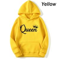 Sudadera De Capucha Largo Manga Para Mujer Estampado Rey Y Reina Casual Streetwear Para Pareja Otoño E Invierno - details 7